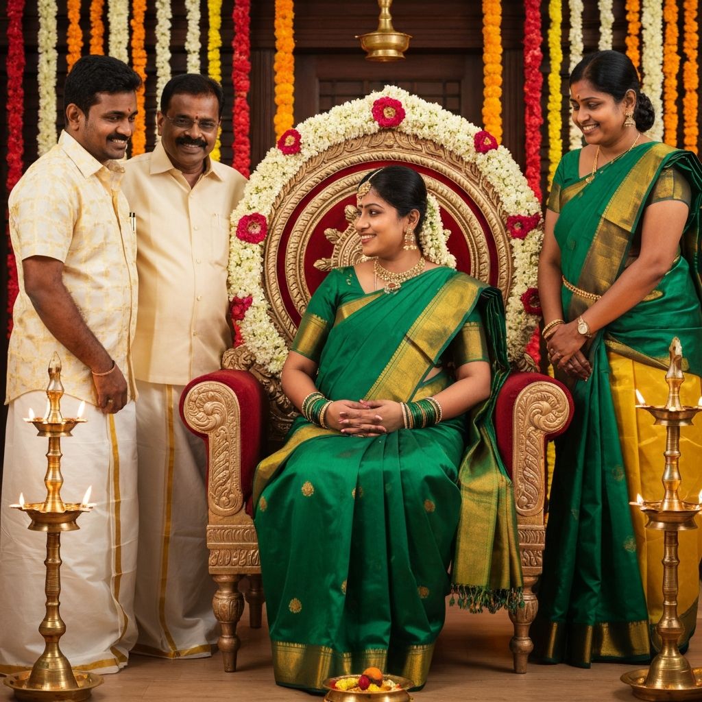 Traditional Seemantham ceremony celebration